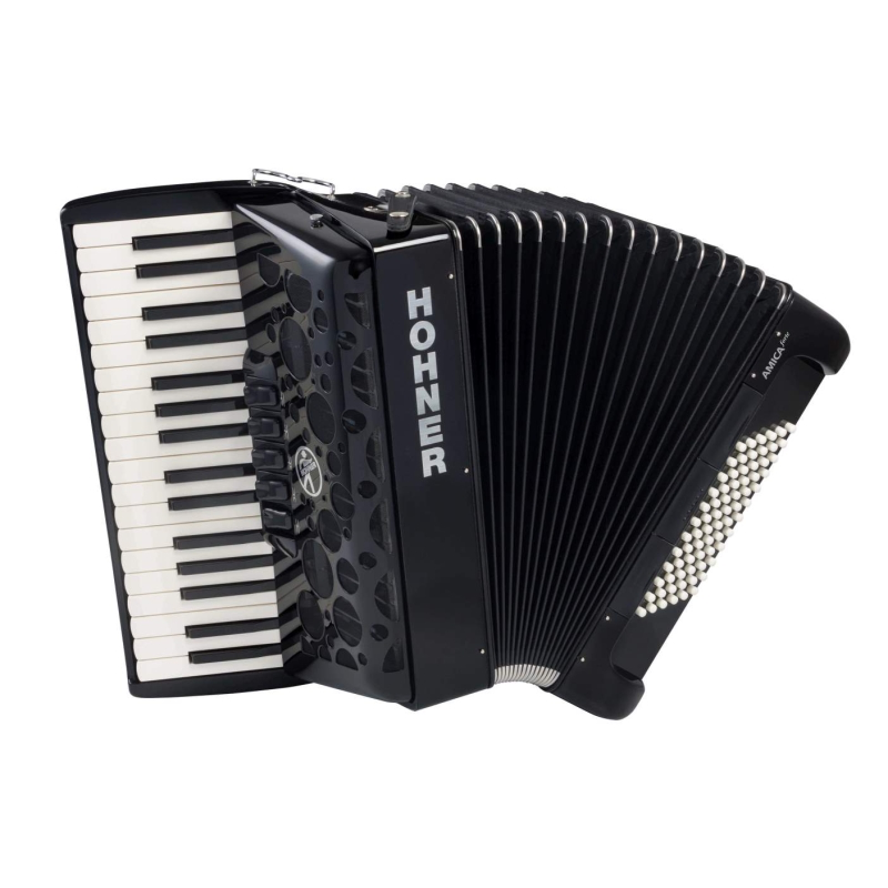 Hohner Amica Forte III 72 Zwart, Silent Key